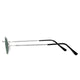 Süper Vintage Polarized Oval Sunglasses Sanches Lilly Silver Eyewear Green Lenses
