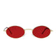 Polarized Oval Sunglasses Sanches Lilly Gold Eyewear Red Lenses