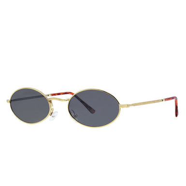 Super Vintage Polarized Oval Sunglasses Sanches Lilly Gold Eyewear Smoked Grey Lenses