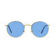 Polarized Round Sunglasses Sanches Retro Eyewear Gold Frame Blue Lenses