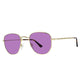 Polarized Hexagonal Sunglasses Vogs 630A Gold Eyewear Purple Lenses