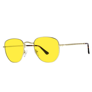 Polarized Hexagonal Sunglasses Vogs 630A Gold Eyewear Yelow Anti-far Lenses