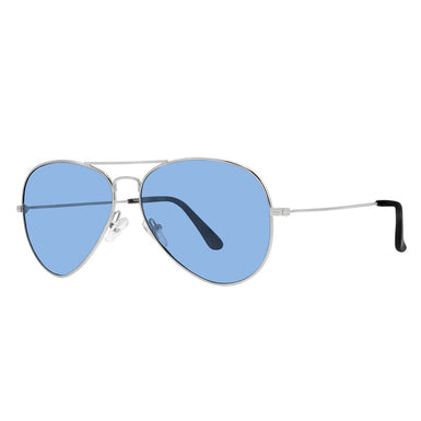 Polarized Pilot Sunglasses Sanches Silver Eyewear Blue Lenses Large Size