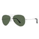 Polarized Pilot Sunglasses Vogs Raptor Silver Eyewear Green Lenses - Large Size