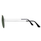 Polarized Pilot Sunglasses Vogs Raptor Silver Eyewear Green Lenses - Large Size