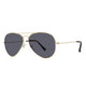Polarized Pilot Sunglasses Vogs Raptor Gold Eyewear Smoked Grey Lenses - Large Size