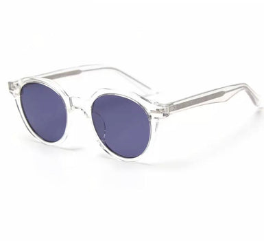 Retro Round Eyewear Summer Sunglasses Sanches Crystal Frame Dark Grey Polarized Lens