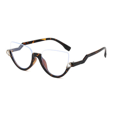 CAT EYE Computer Eyewear Sanches Leopart Optical Plastic Frame with BLUE BLOCK LENS