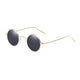 Full Round Steampunk Summer Sunglasses Sanches Gold Frame Dark Grey UV400 Lens